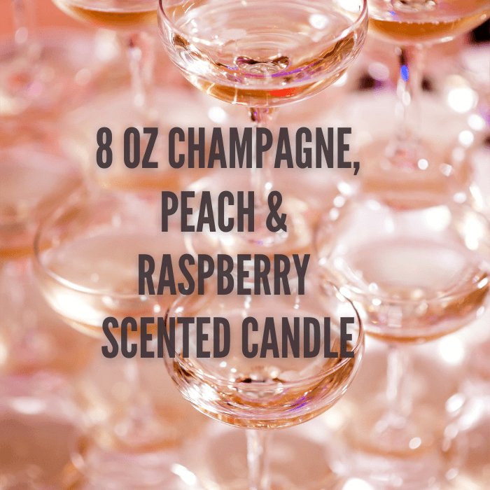 Champagne, Peach & Raspberry Scented Candle | Prosecco