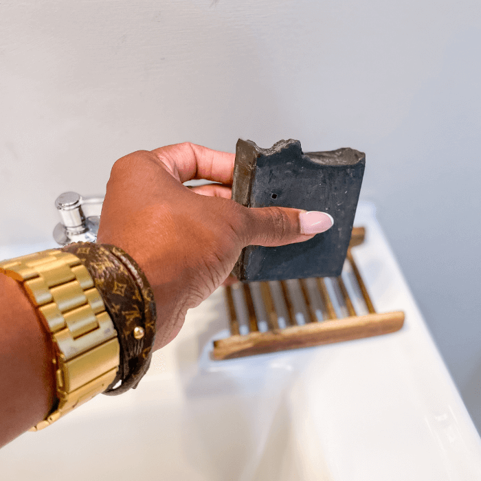 Natural Handmade soap activated charcoal eczema side | Aquaries