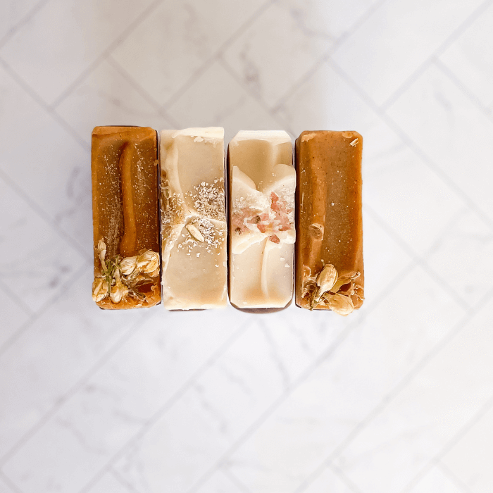 coconut milk and pink clay cold process soap| Aquaries