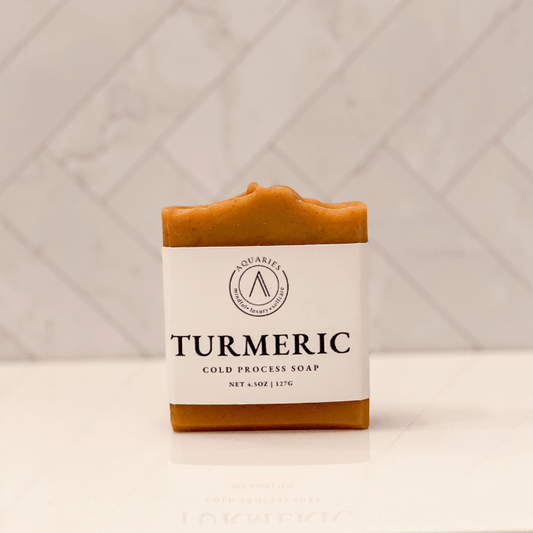 Handmade Natural cold process soap turmeric and honey front | Aquaries