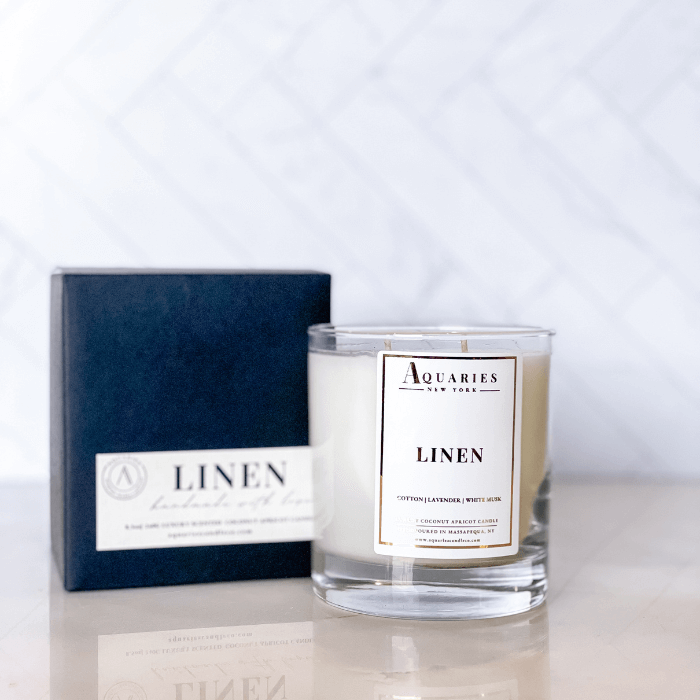 Cotton, Lavender & Musk Scented Candle | Linen
