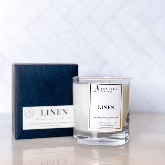 Cotton, Lavender & Musk Scented Candle | Linen