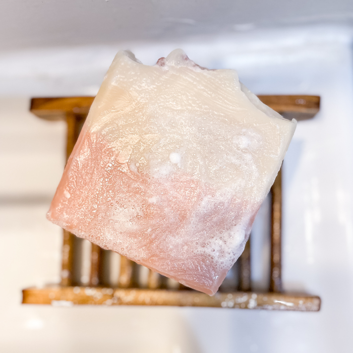 coconut milk and pink clay cold process soap| Aquaries