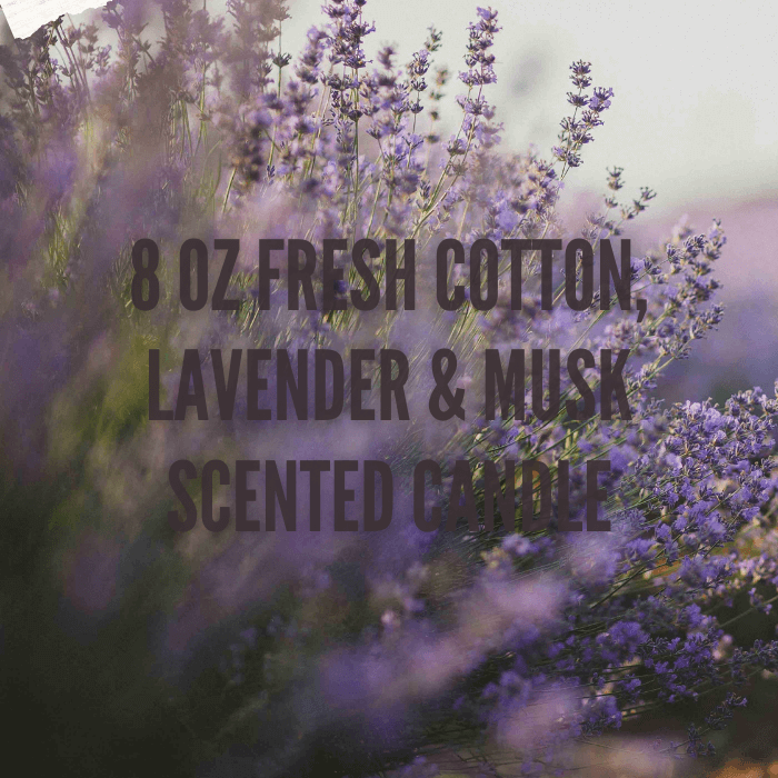 Cotton, Lavender & Musk Scented Candle | Linen
