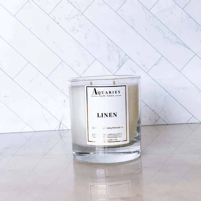 Cotton, Lavender & Musk Scented Candle | Linen