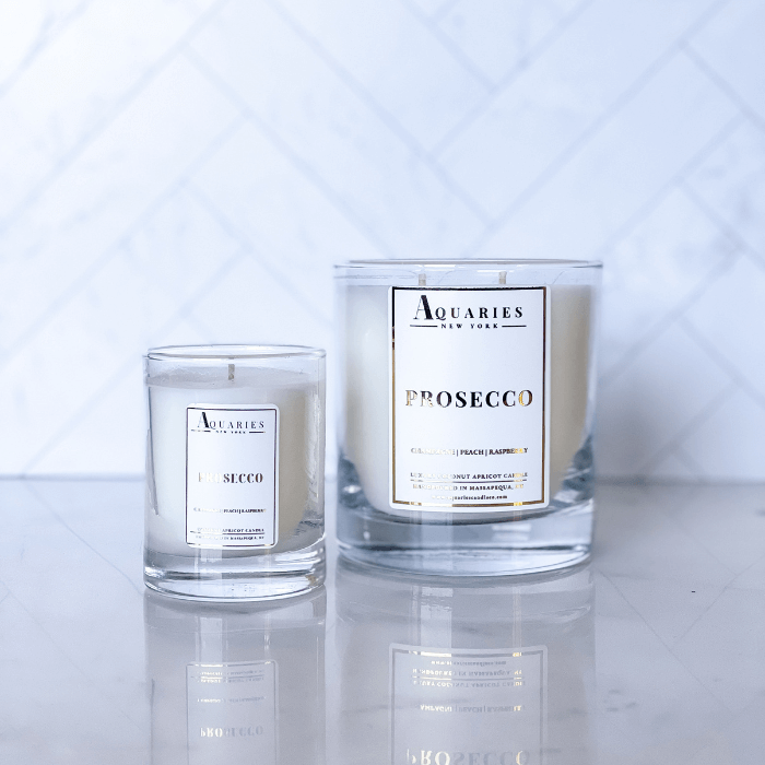 Champagne, Peach & Raspberry Scented Candle | Prosecco