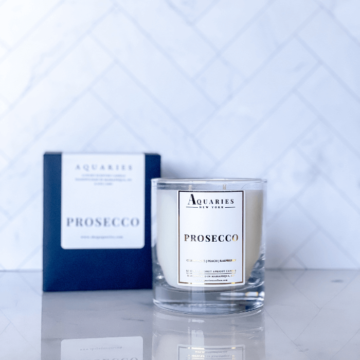 Champagne, Peach & Raspberry Scented Candle | Prosecco