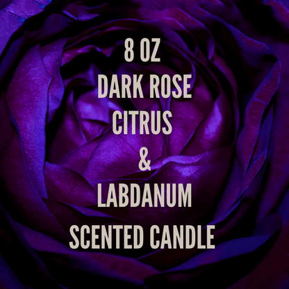 Dark Rose, Citrus & Labdanum Scented Candle | Noir