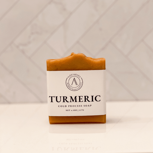 Handmade Natural cold process soap turmeric and honey front | Aquaries