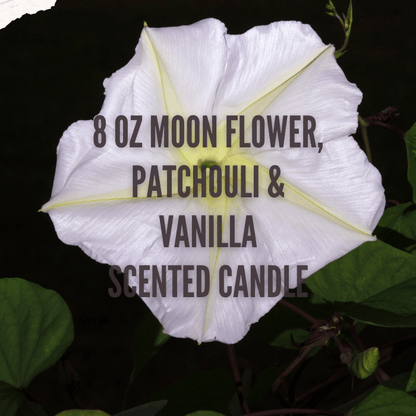 Moon Flower, Patchouli & Vanilla Scented Candle | Moon Flower